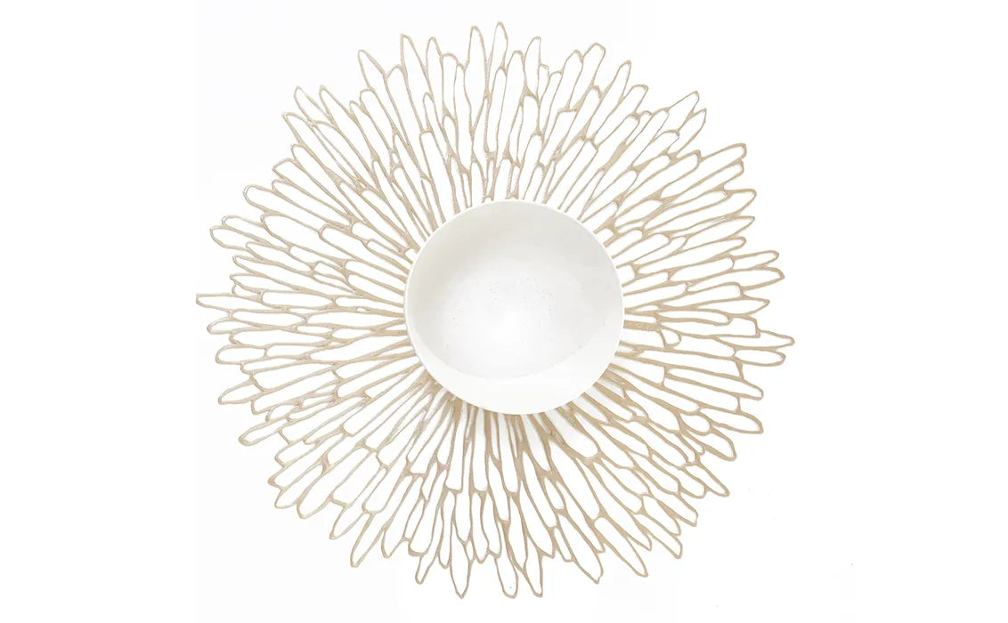 Chilewich Placemat - Round Bloom - Champagne