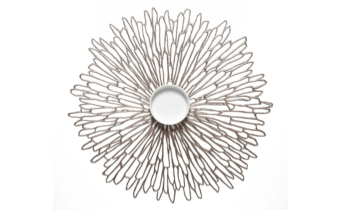 Chilewich Placemat - Round Bloom - Gunmetal