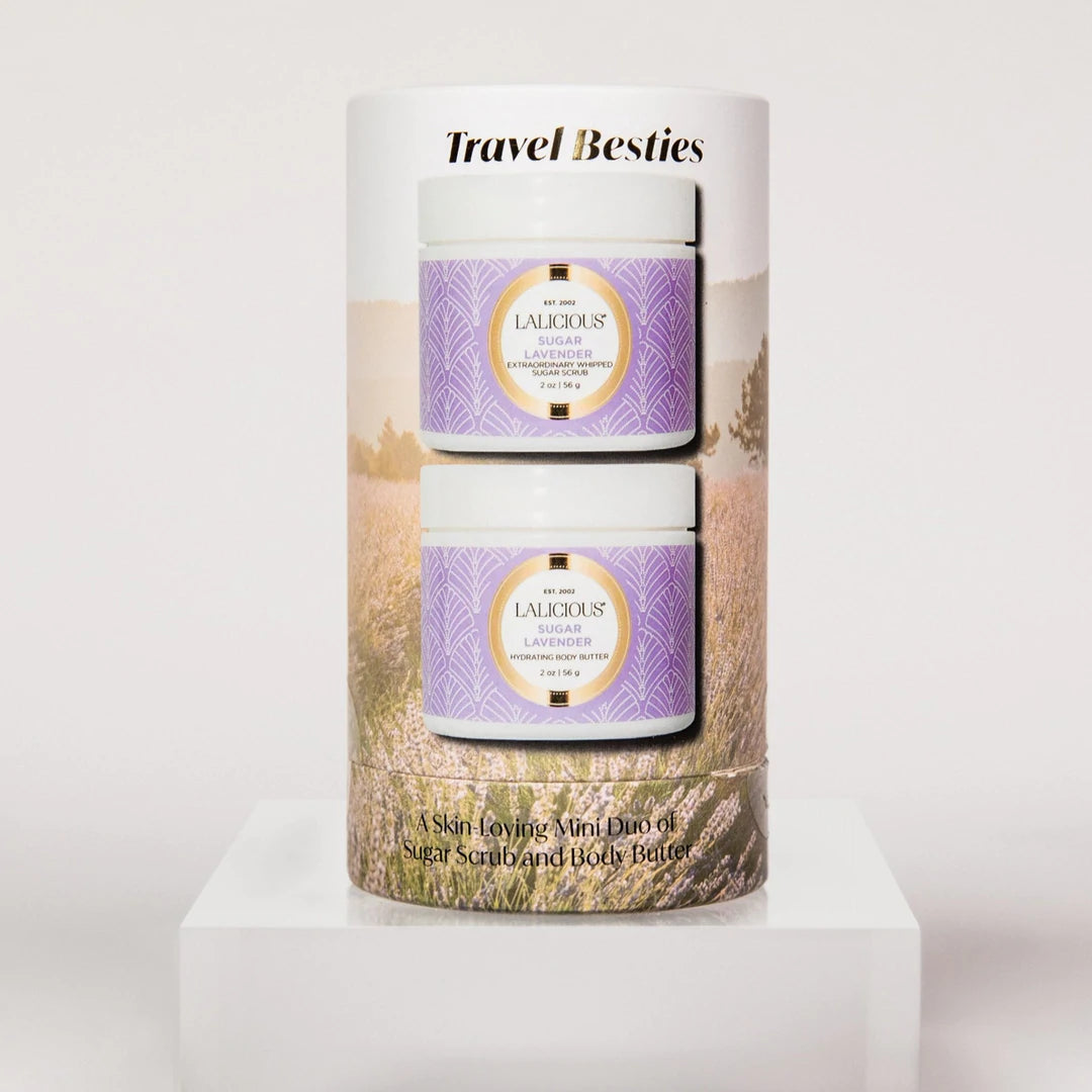 Lalicious - Travel Besties Mini Duo - Sugar Lavender (gommage au sucre de 2 oz et beurre corporel)