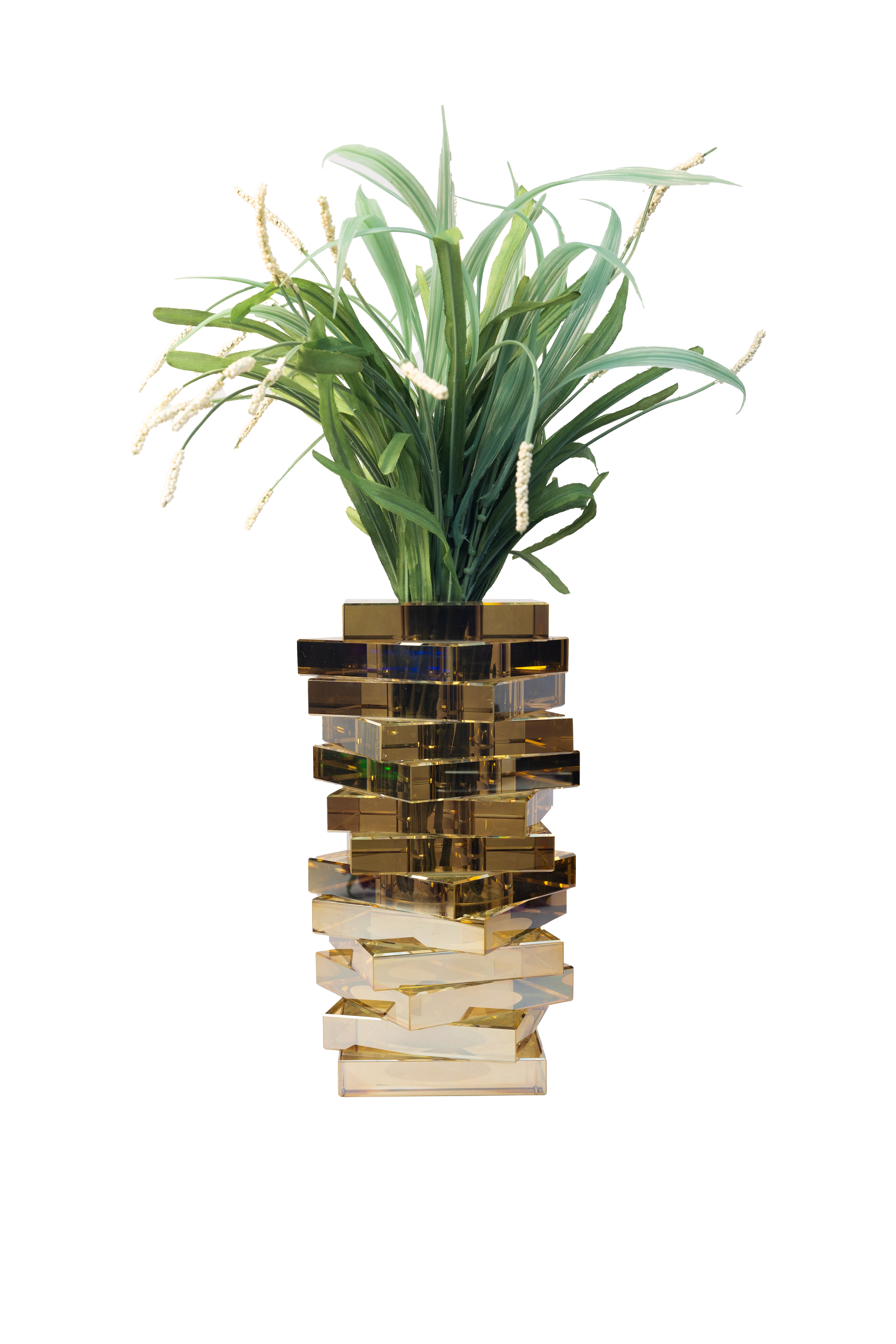 Crystal Twist Vase - Gold: Small