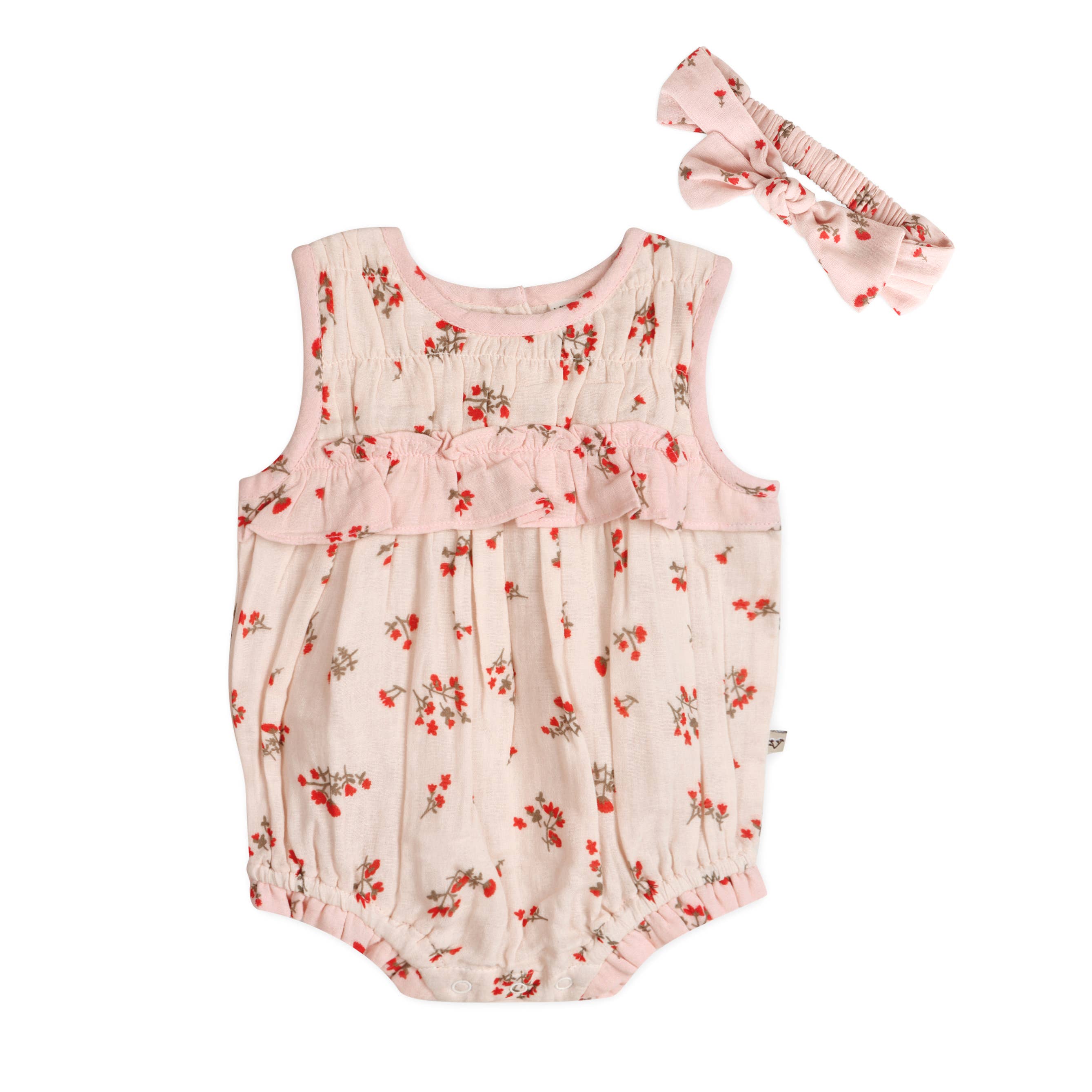 Floral Baby Romper + Headband (Organic)