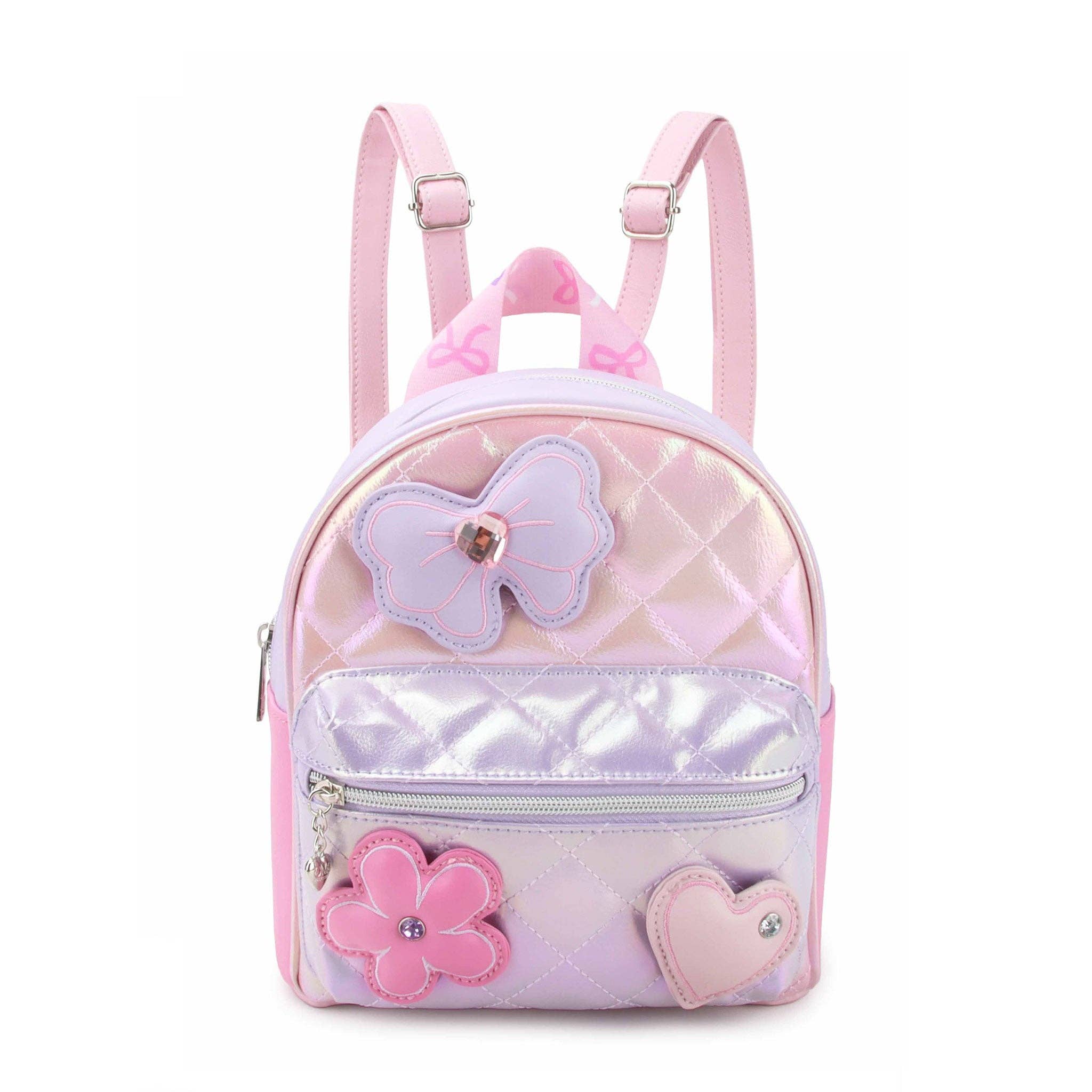 Bow, Heart, & Daisy Patched Quilted Mini Backpack