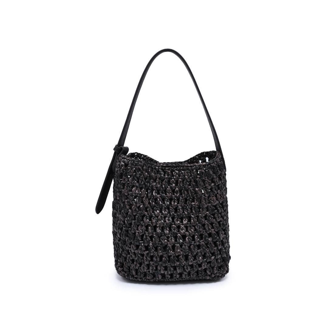 Handwoven bucket Shoulder Bag - chocolate