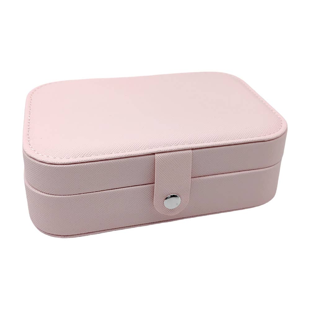 Personalized Faux Leather Portable Jewelry Box: Light Pink