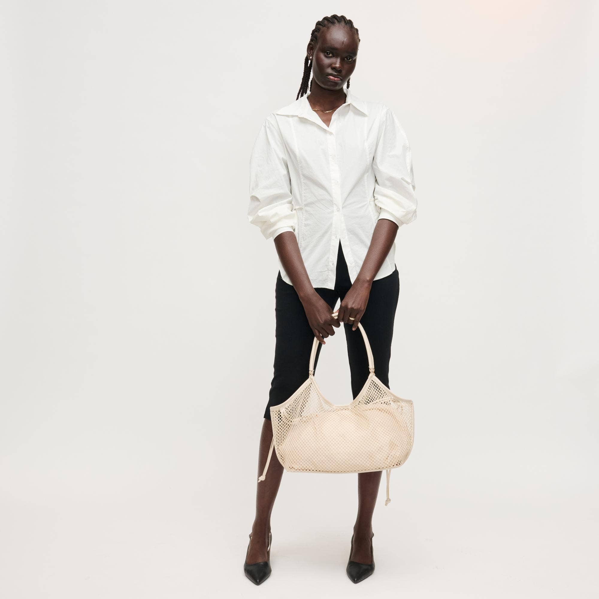 Sac cabas en filet - ivoire