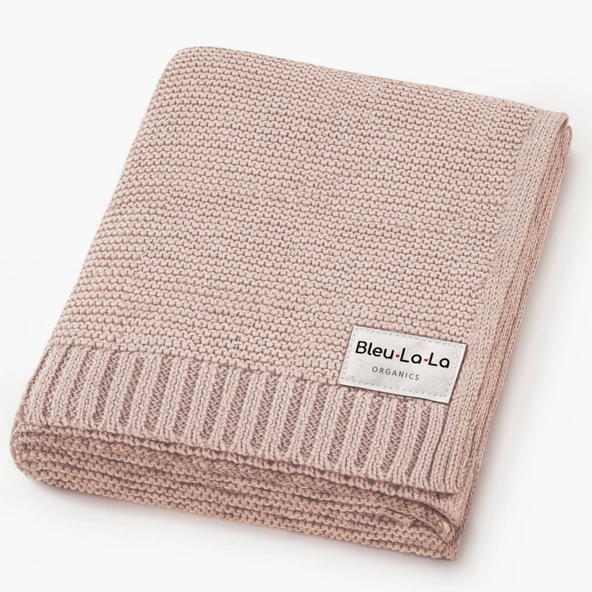 Heritage Knit 100% Organic Cotton Baby Blanket - Blush Pink
