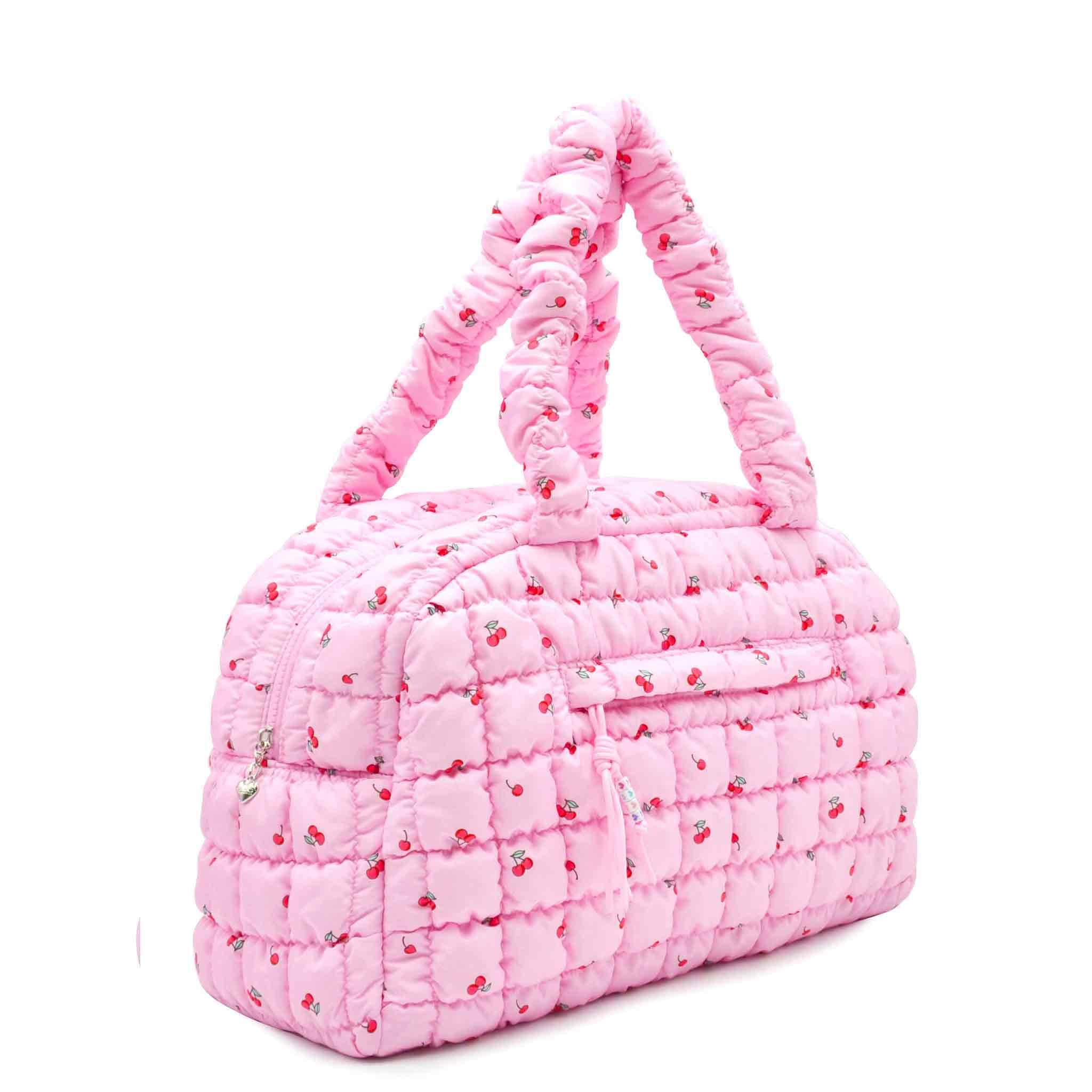 Quilted Scrunchies pink cherries Duffle Bag