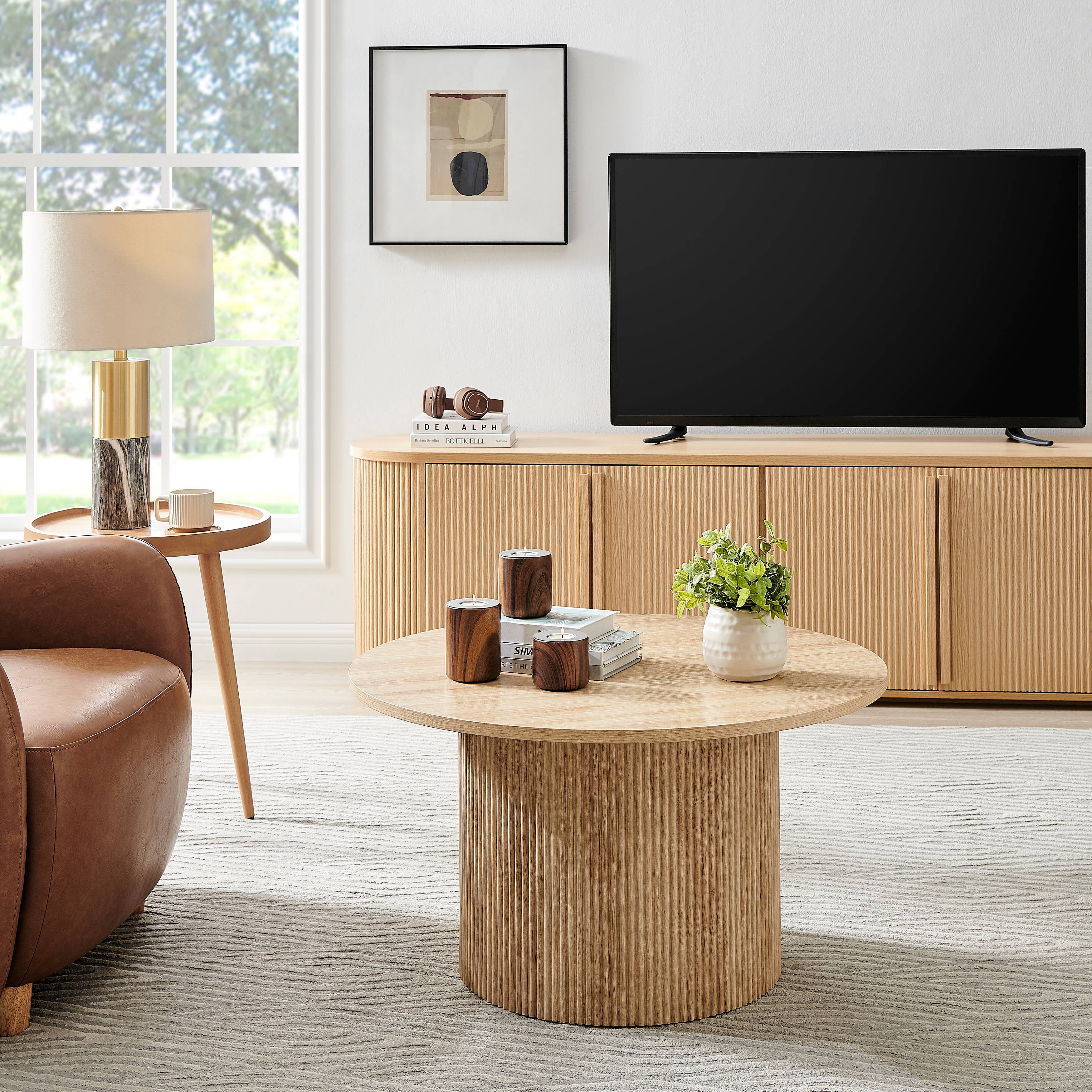 Hemming Modern Walnut Finish Tealight Candle Holder Set of 3