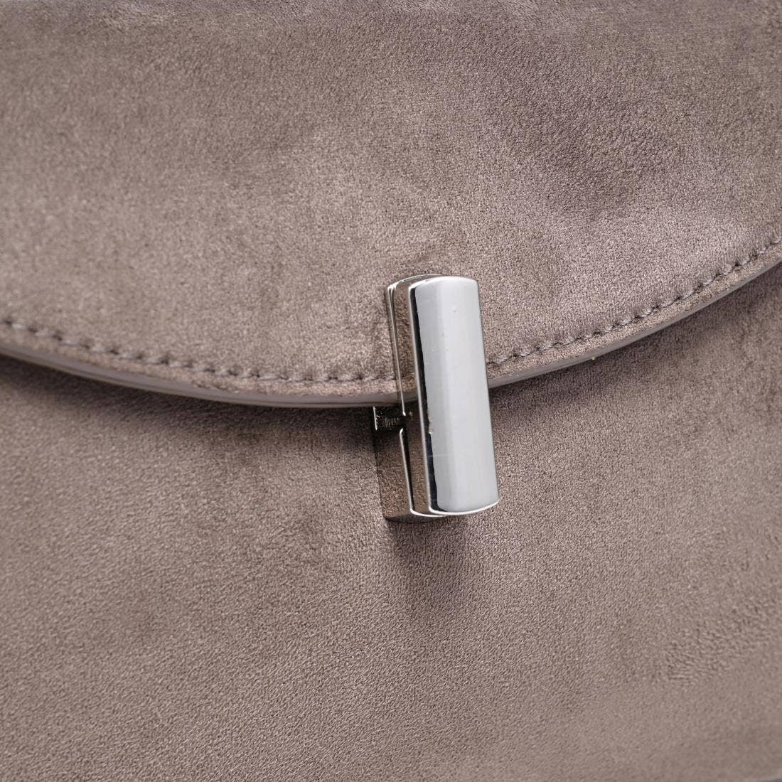 Vegan leather shoulder/crossbody bag - taupe