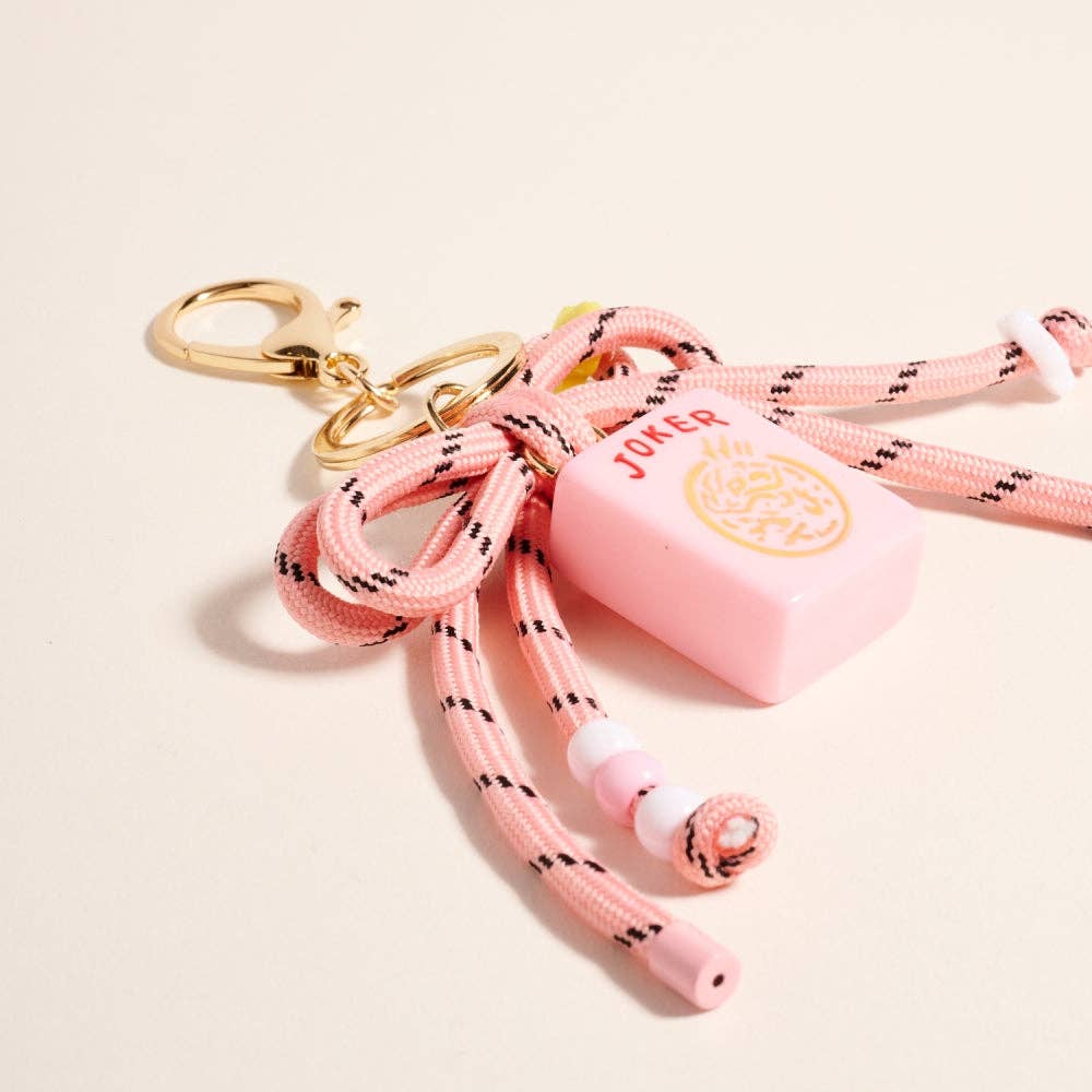 Mahjong Keychain Charm: Pink