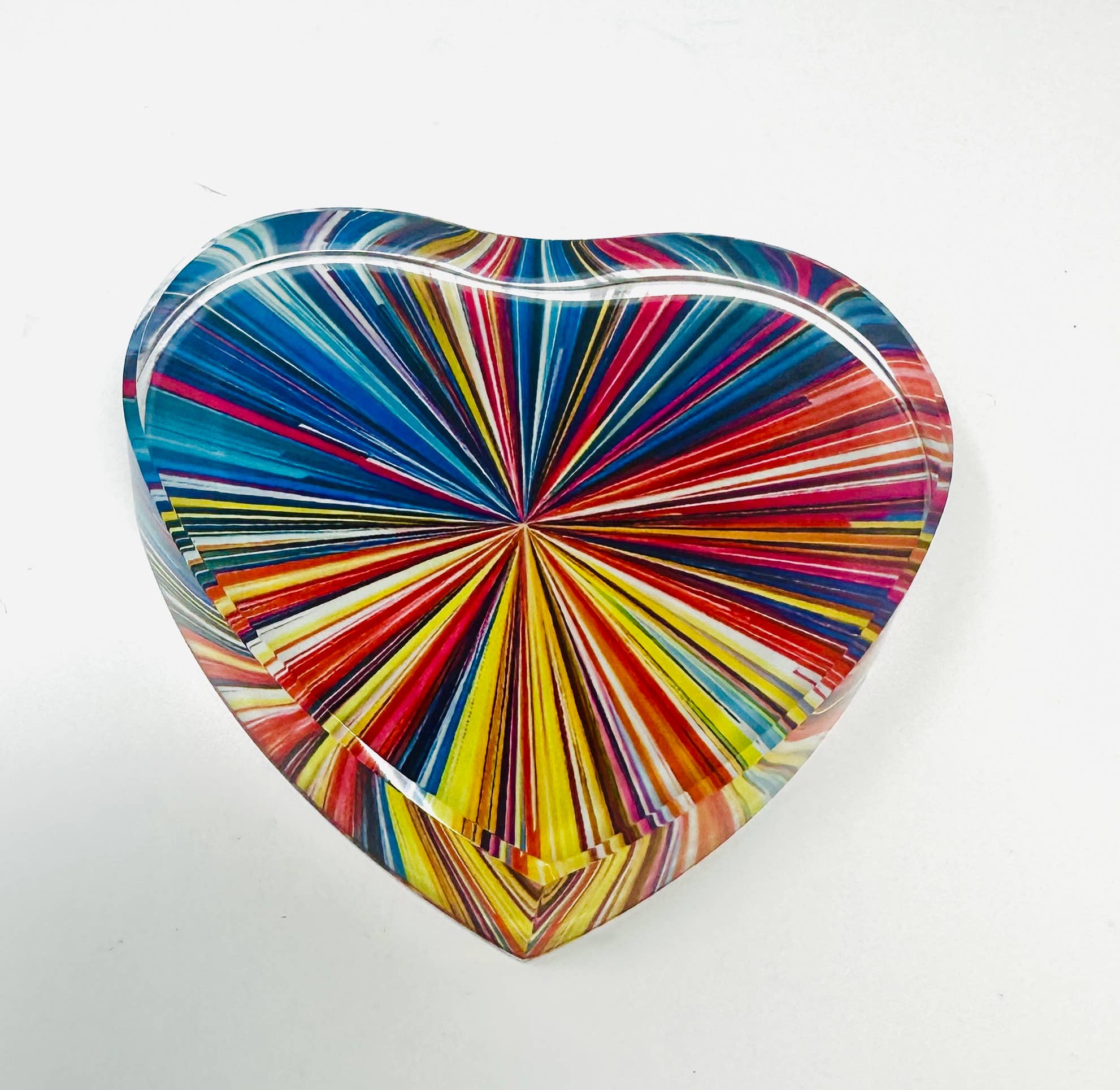 Colorful Abstract Heart Crystal Decor       