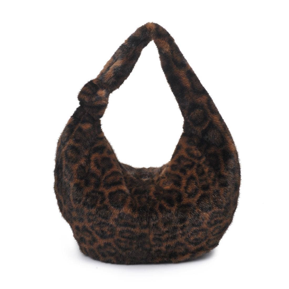 Leopard faux fur Hobo