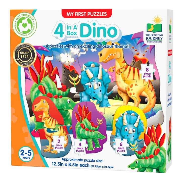 My First Puzzle Sets 4-in-A-Box Puzzles - Dino