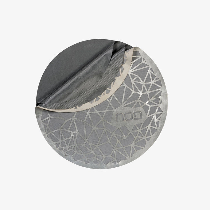 Geometric Matzah Cover Silver