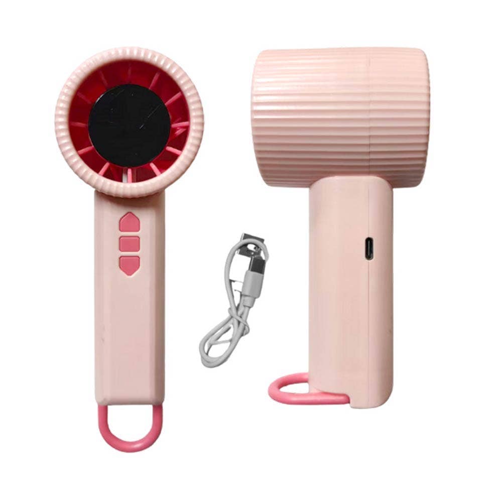 Adjustable Handheld Mini Fan: Pink