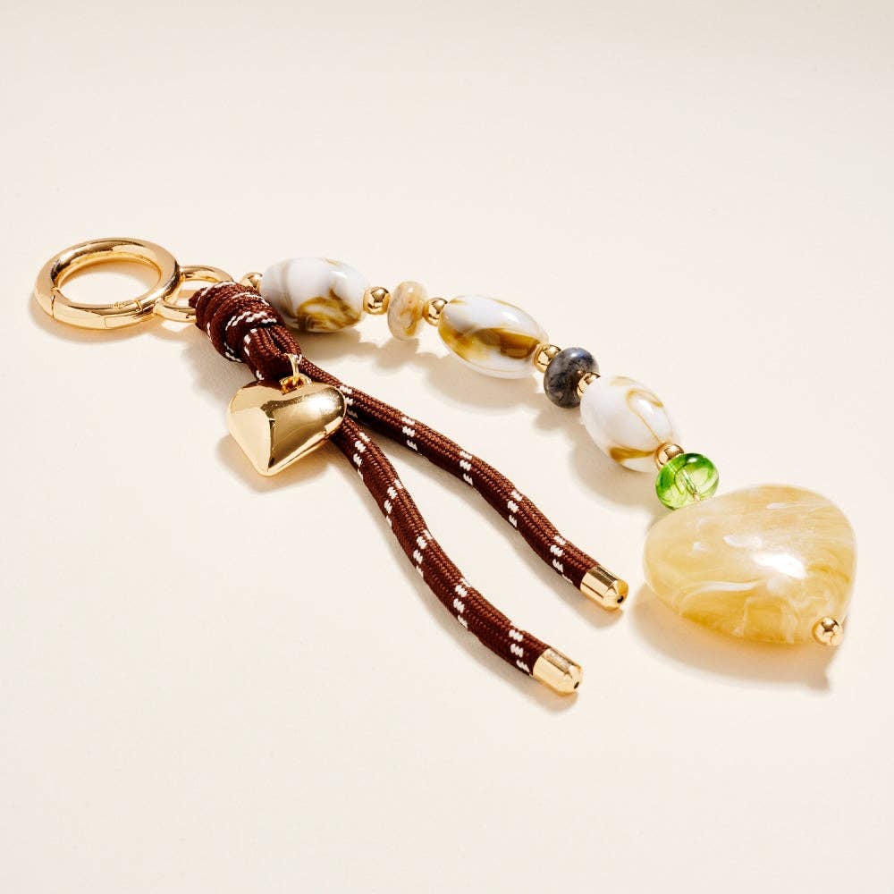 Marbled Heart Rope Keychain