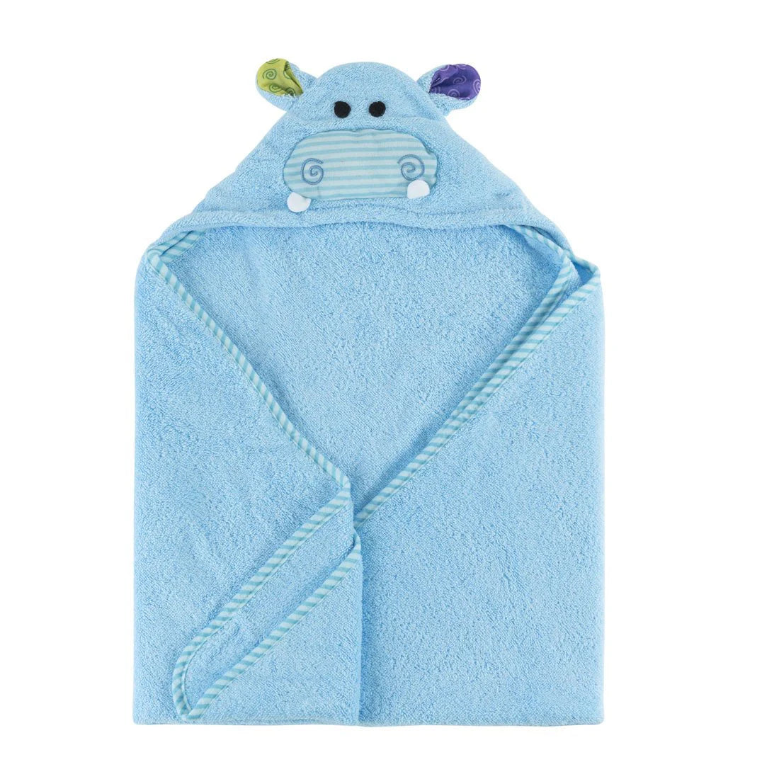 Personalized Kids Plush Terry Hooded Bath Towel - Hippo