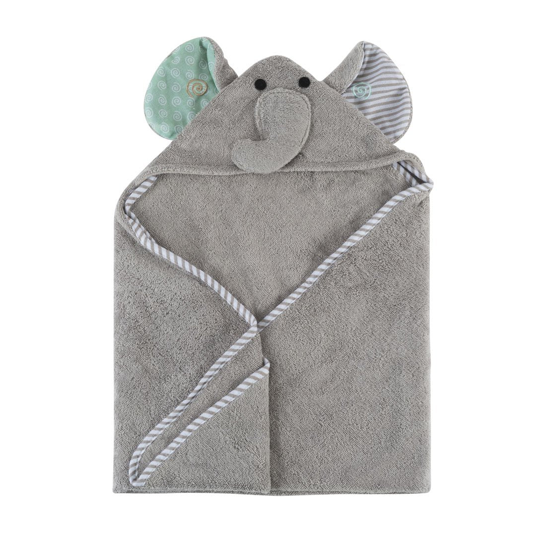 Personalized Baby Bath Towel -  Snow Terry Hooded - Elle Elephant