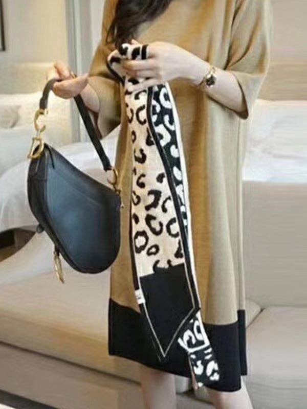 Contrast Color Keep Warm Leopard Scarf