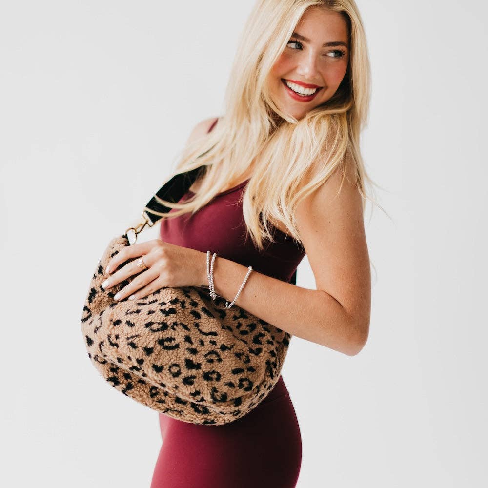 Leopard Sherpa Crossbody Bag