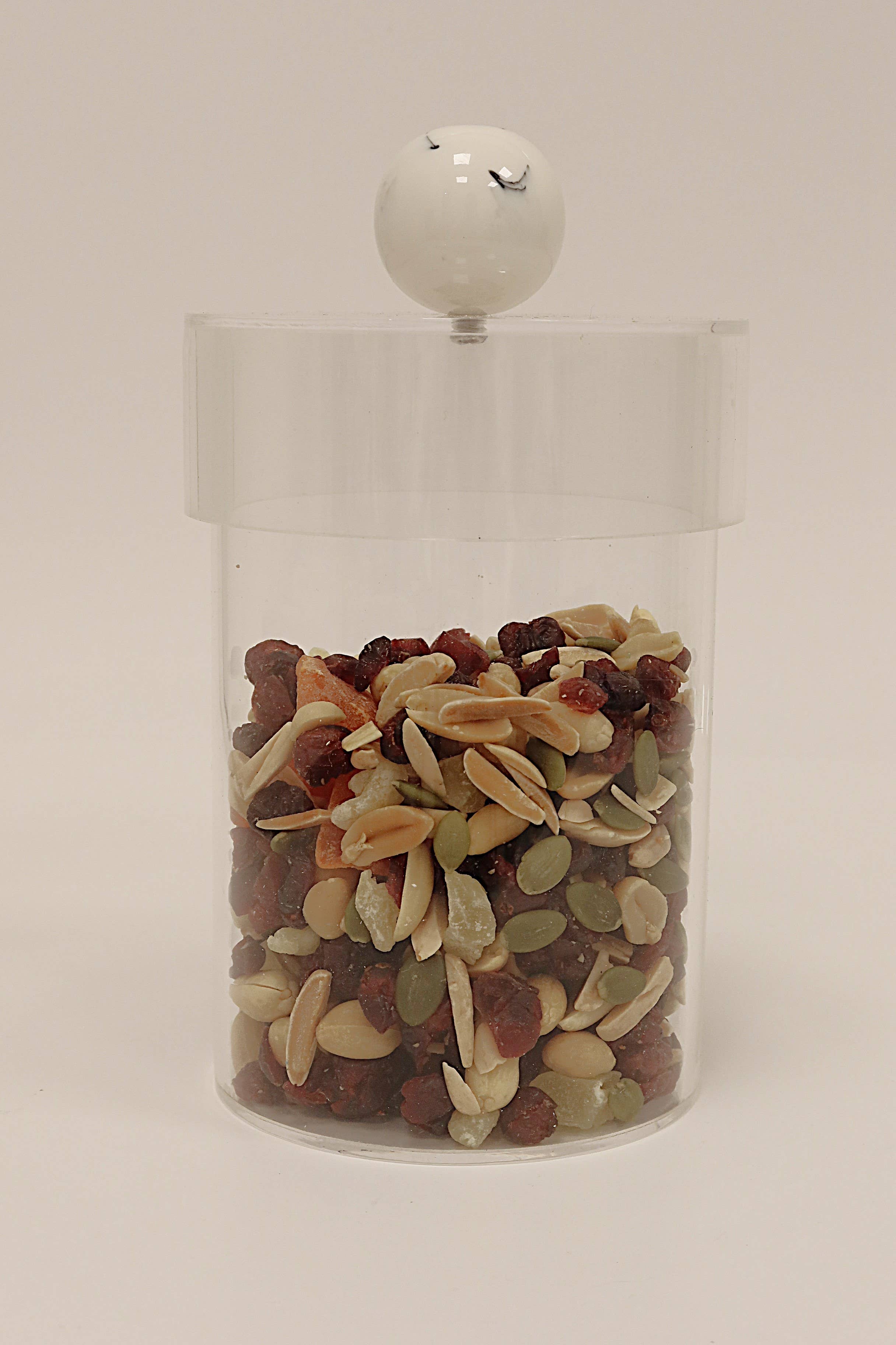 Acrylic Canister with marble Ball Knob