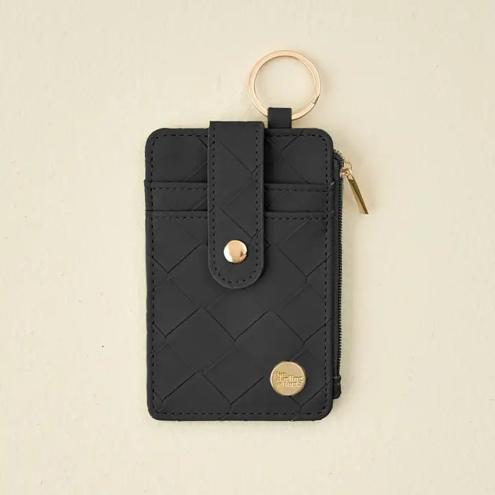 Woven Keychain Wallet-Black