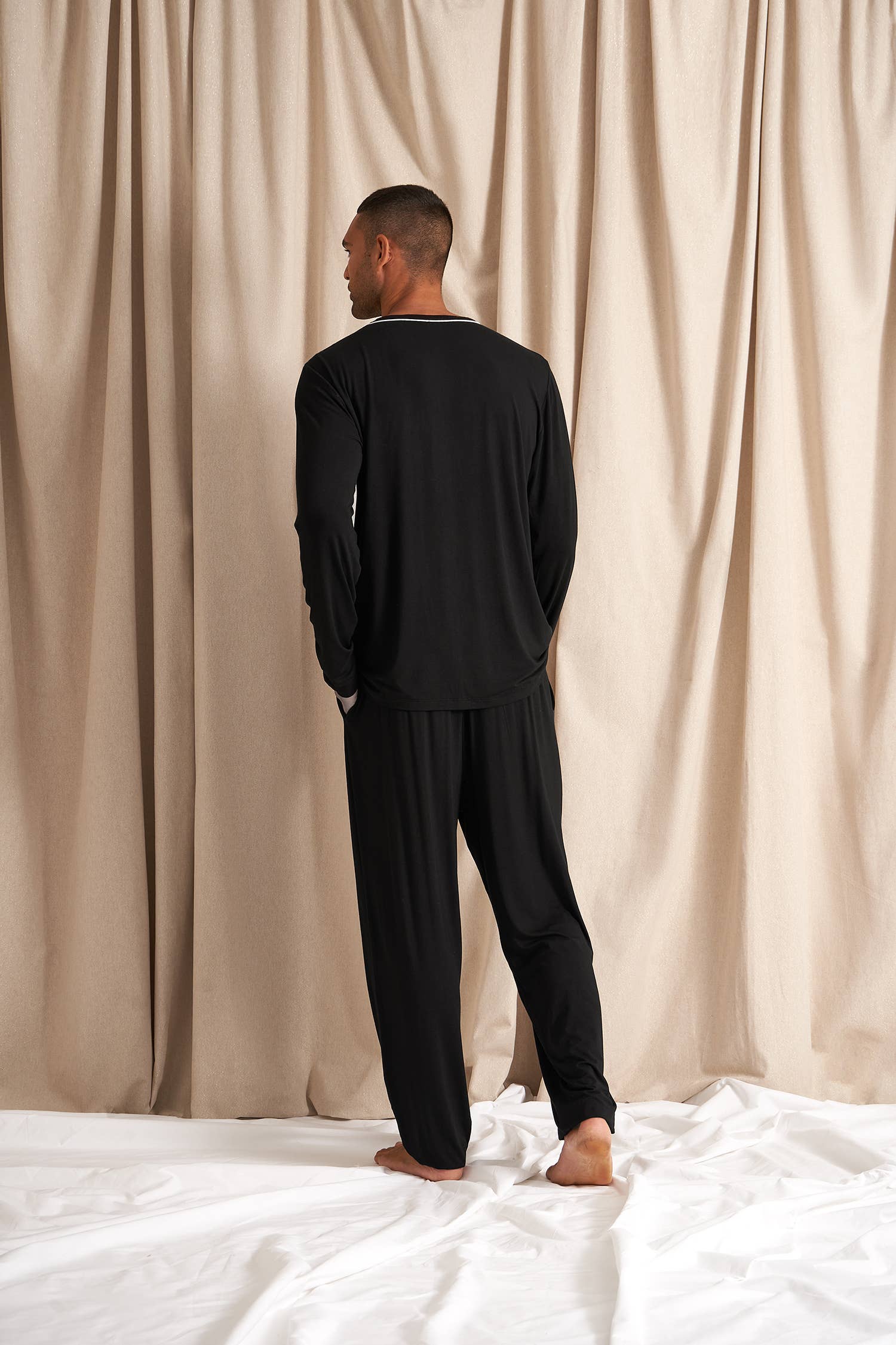 Mister You Bamboo Pajama Set in Black