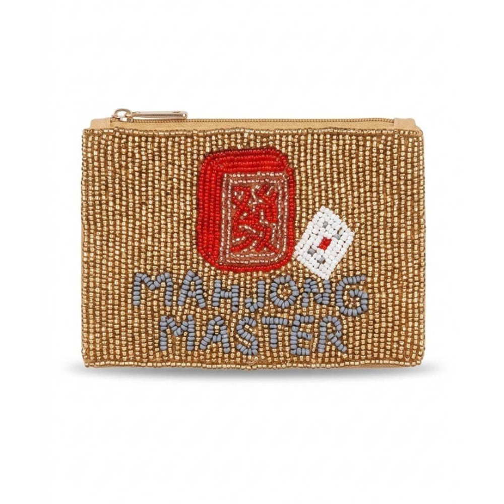 Mahjong Master Tiles Beaded Coin Pouch