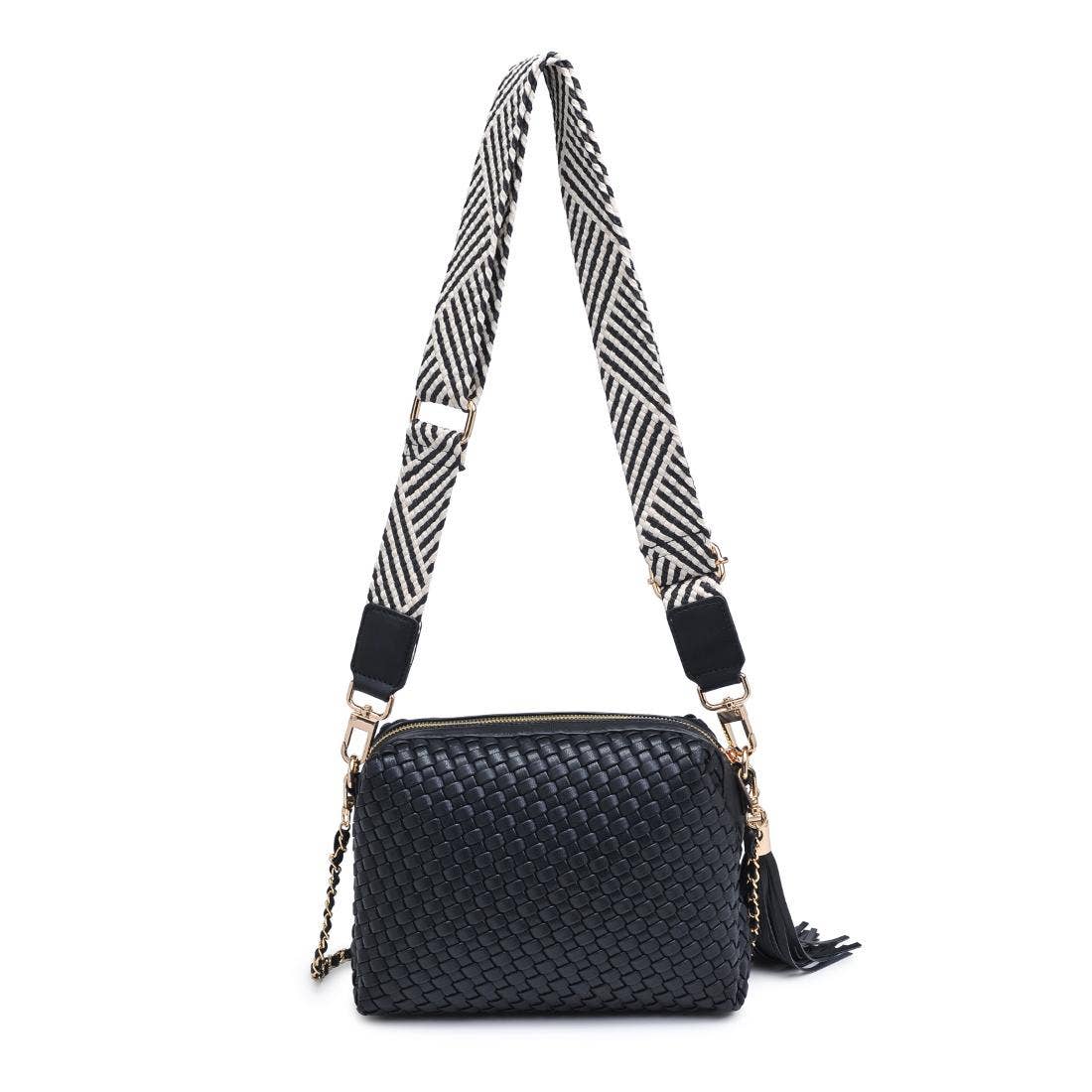 Woven Crossbody - black