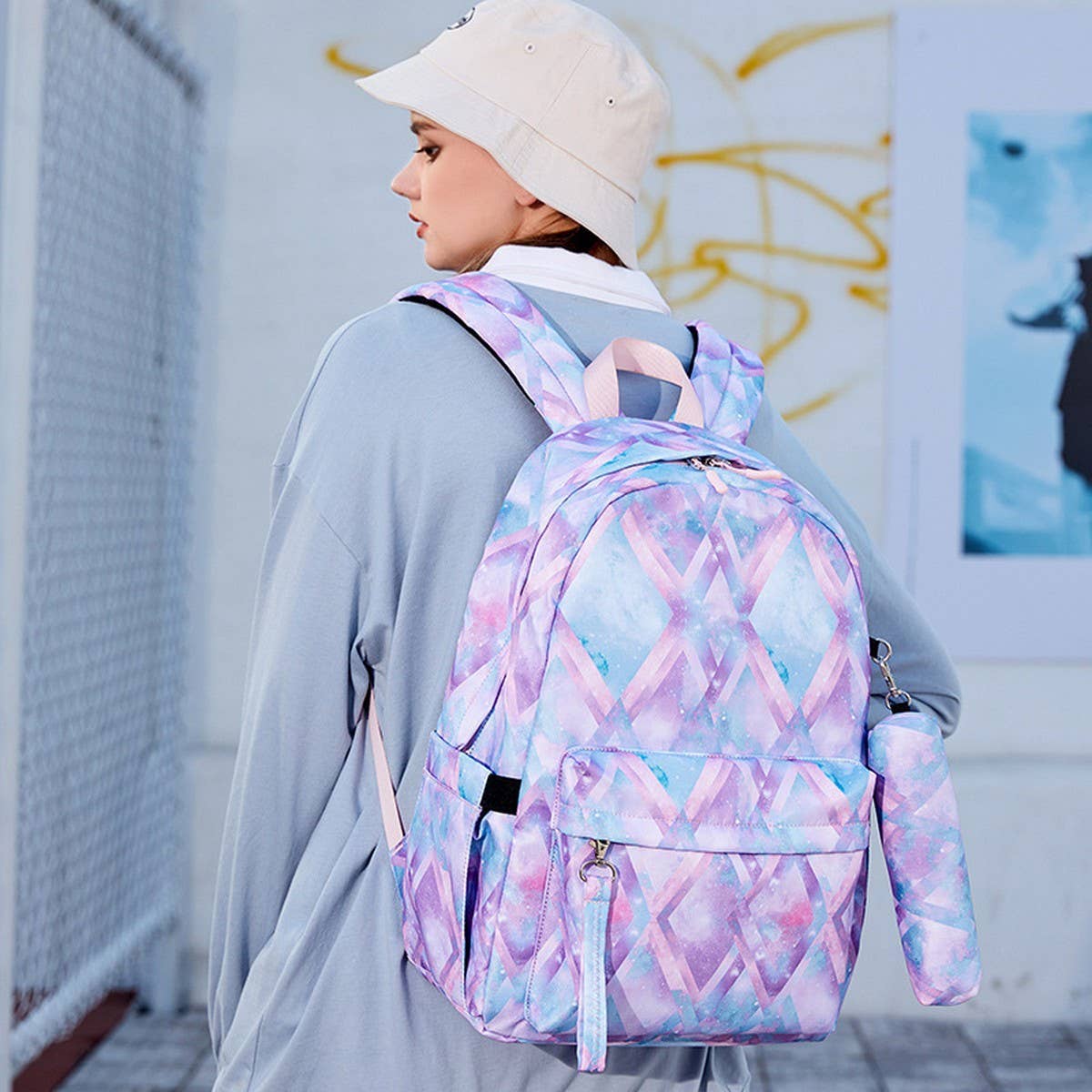 Waterproof backpack with usb charging port set of 3