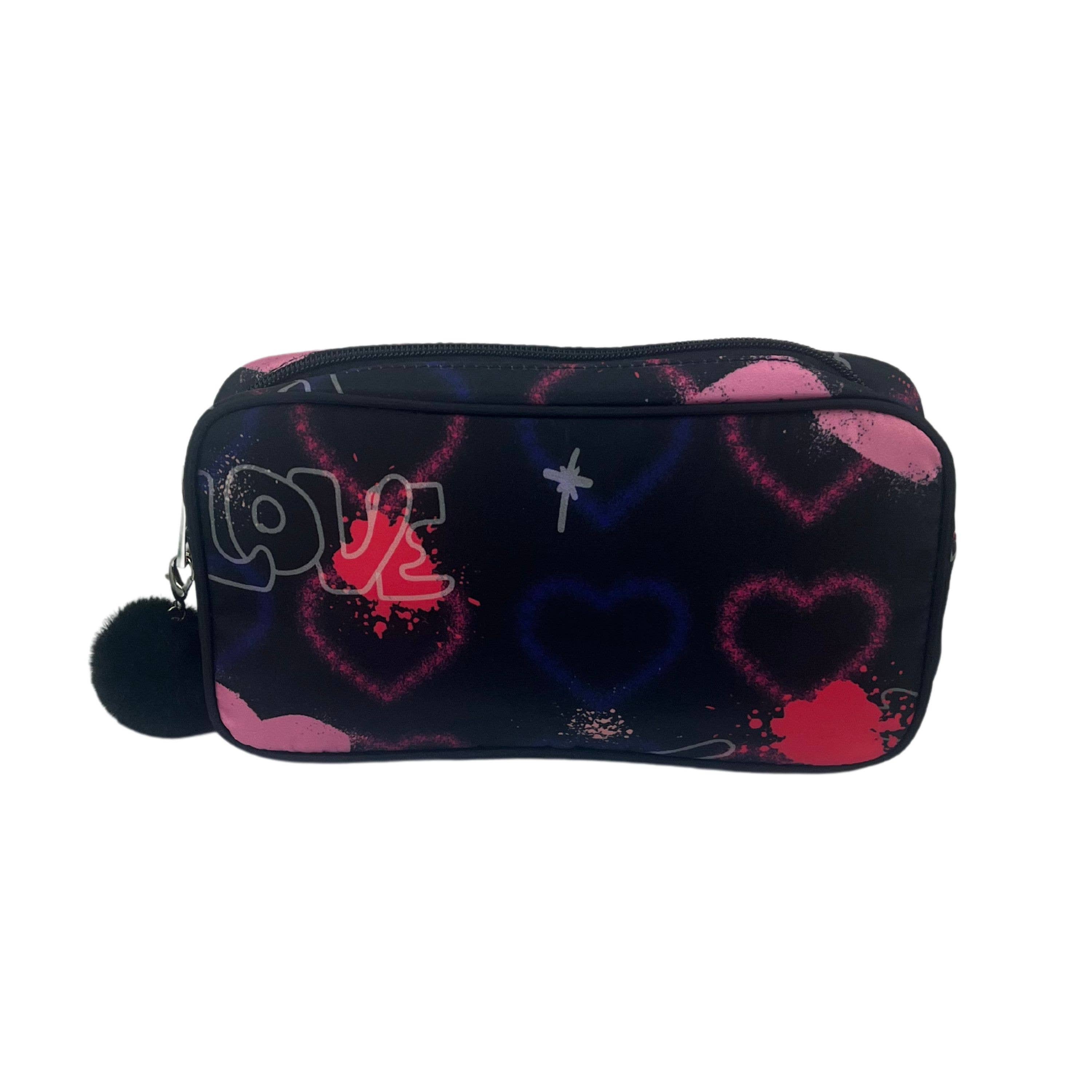 Graffiti Hearts Cosmetic Bag