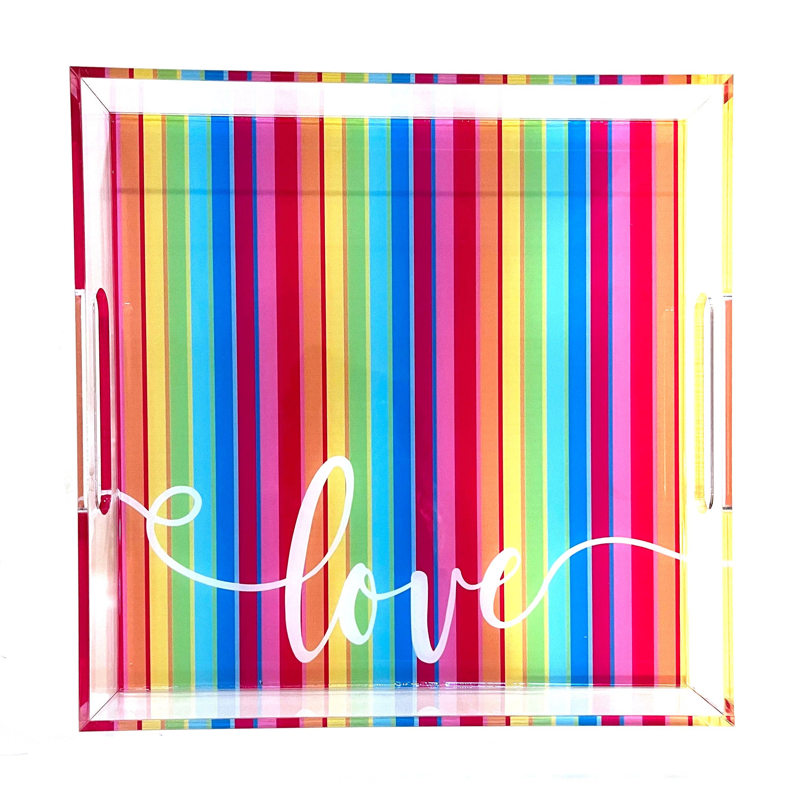 Acrylic Tray - Striped Love