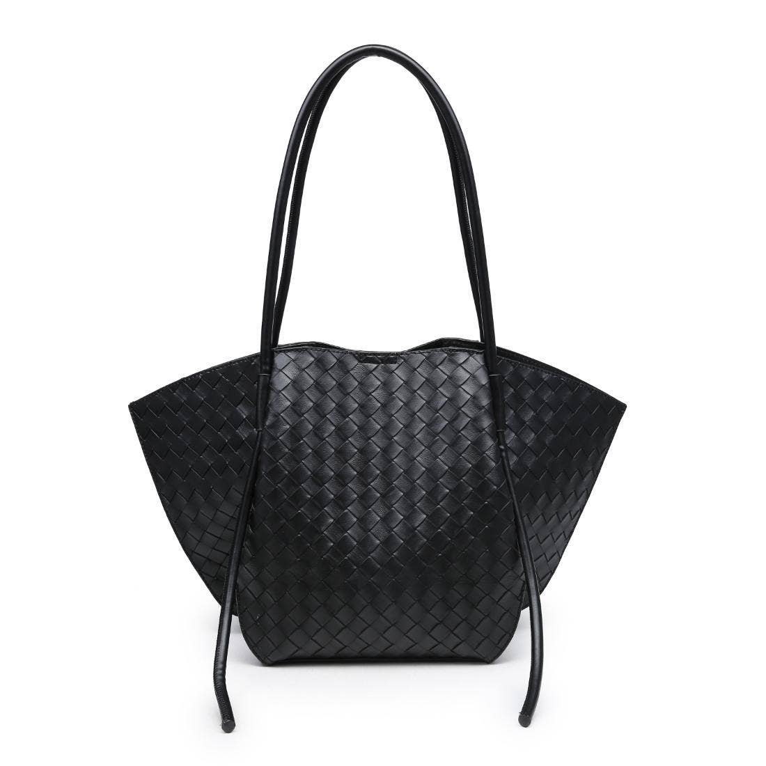 Sculpted Woven Tote - Black