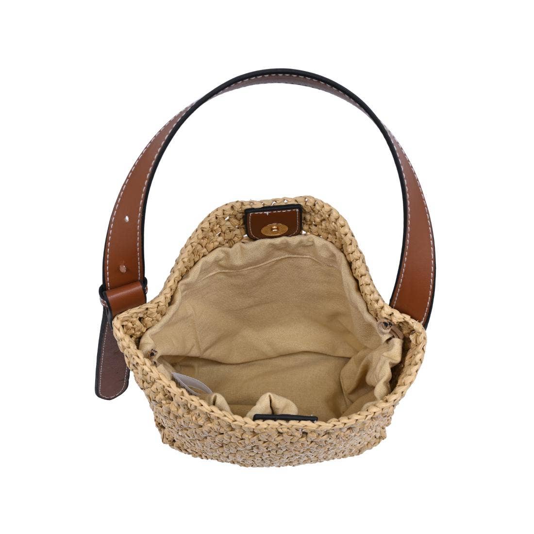 Handwoven bucket Shoulder Bag - natural