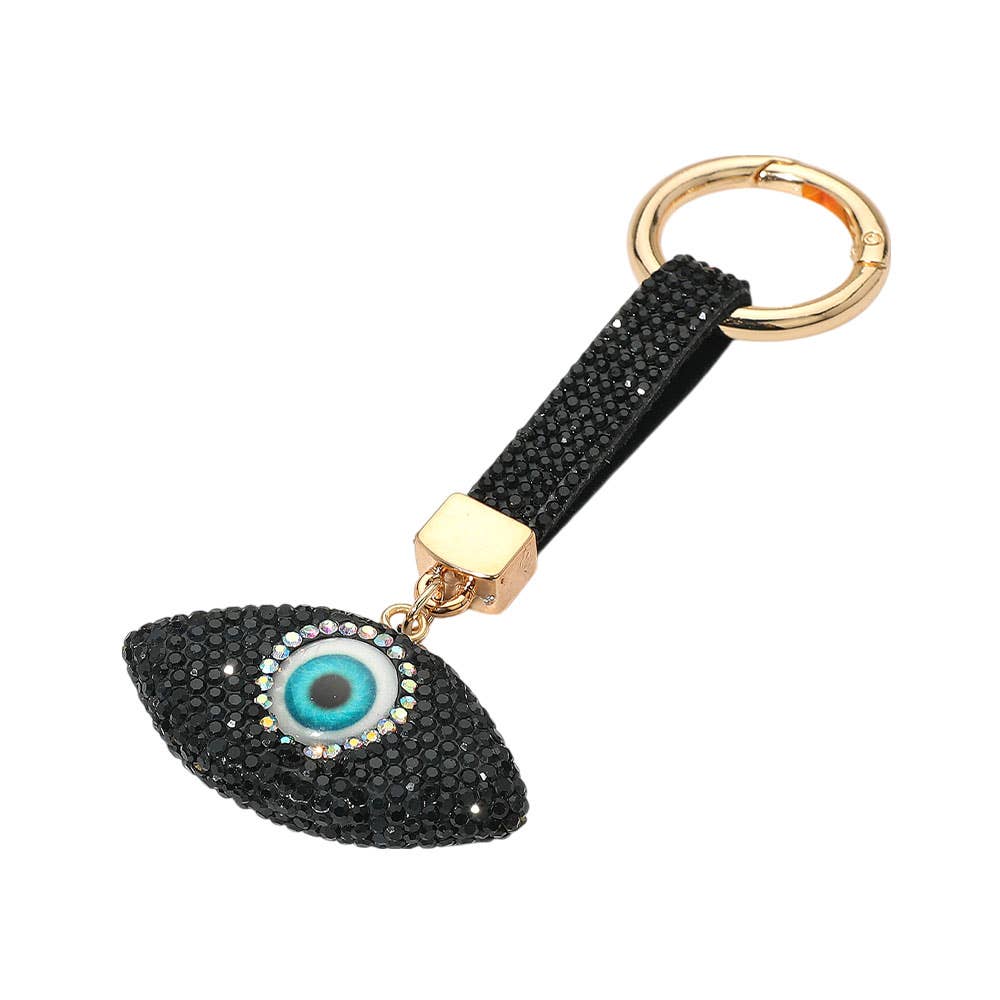 Bling Studded Evil Eye Bag Charm