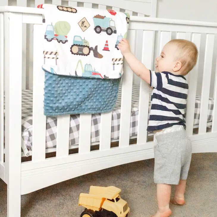 Personalized Baby & Toddler Blanket - Construction Trucks