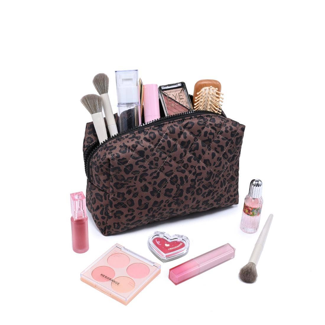Chocolate leopard cosmetic bag