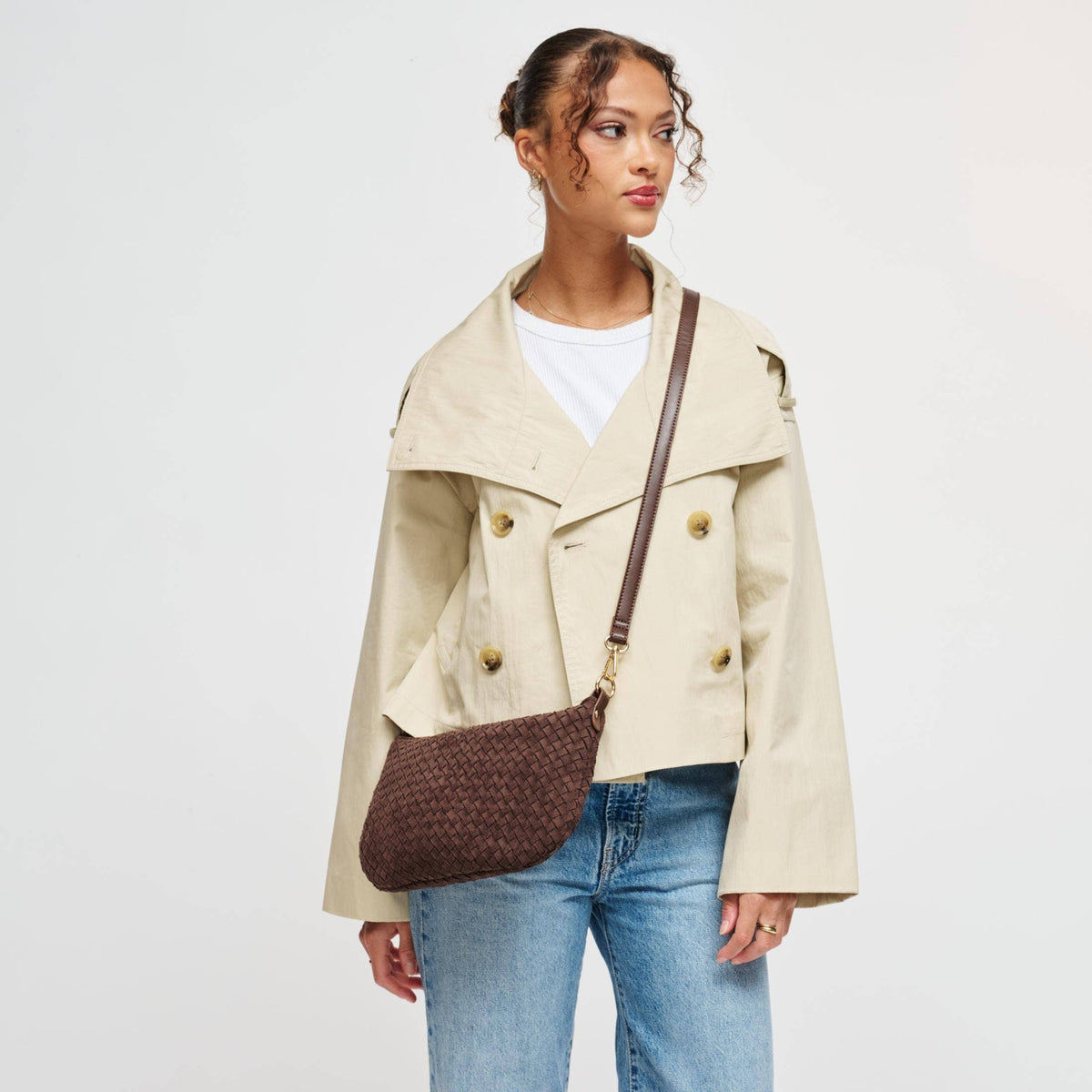 Faux Suede Crossbody - espresso