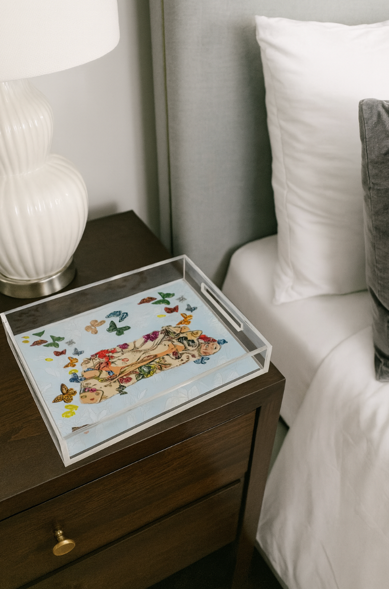 Clutch Bag Print acrylic tray