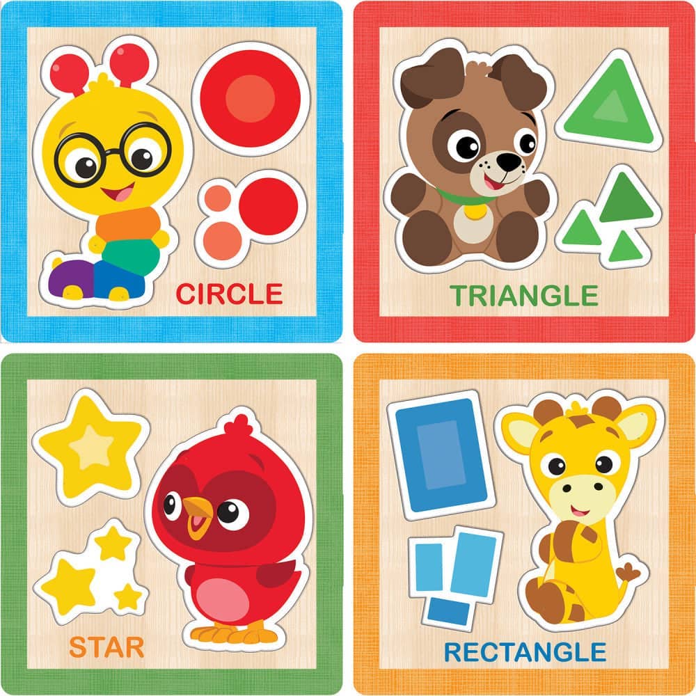 Baby Einstein Chunky Wood Puzzles - Kids 4 Pack