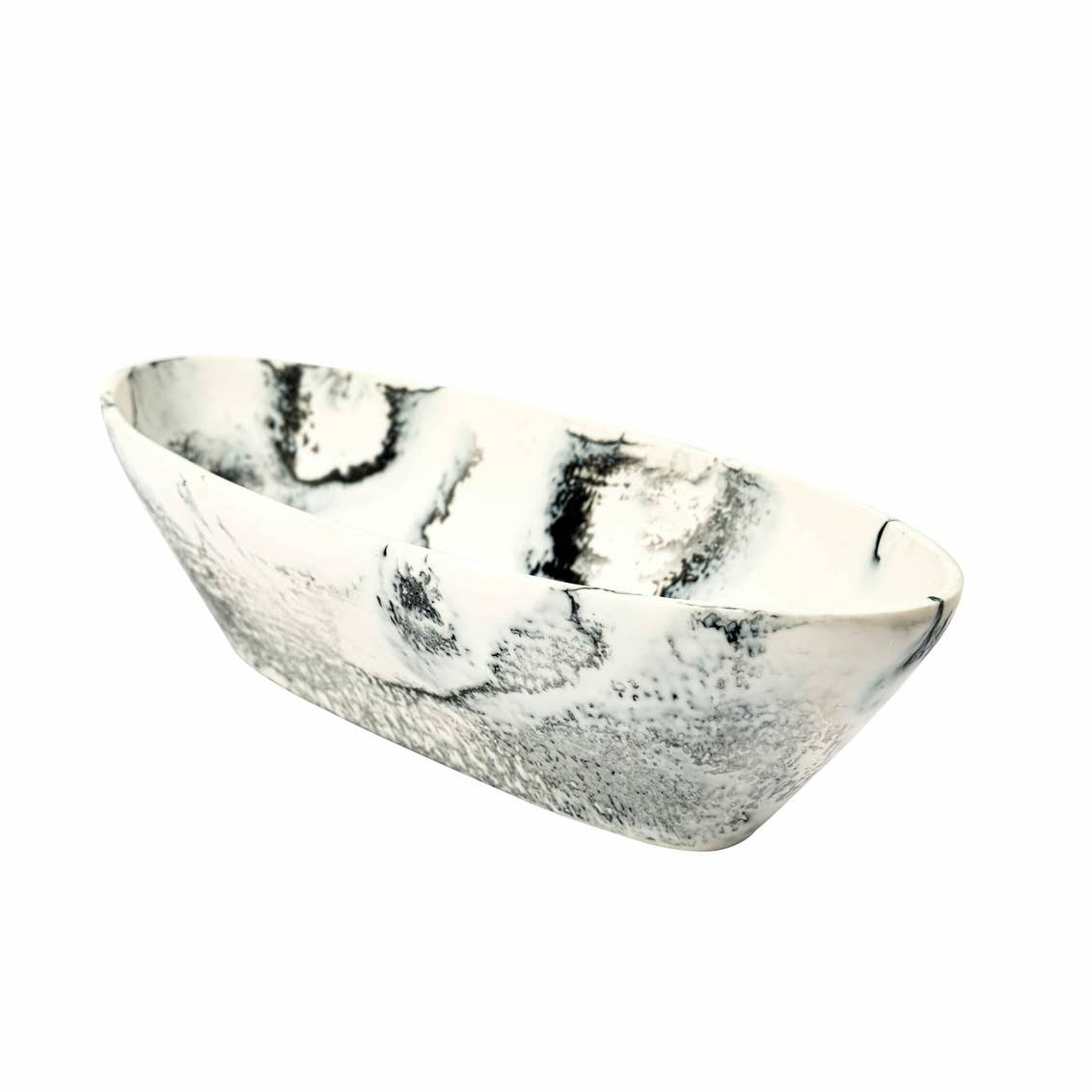 Lucente Black & White Matte Oval Basket