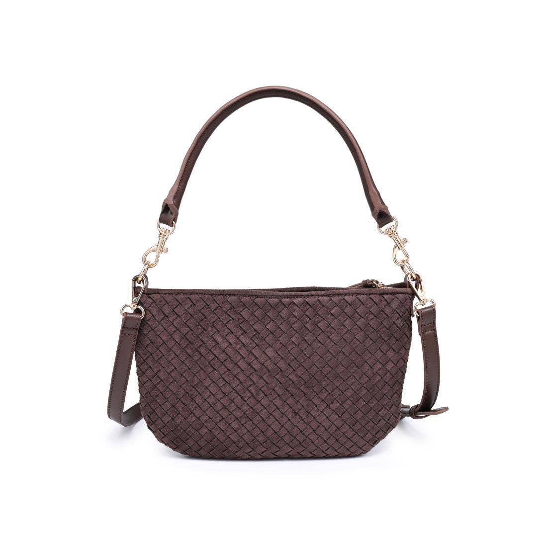 Faux Suede Crossbody - espresso
