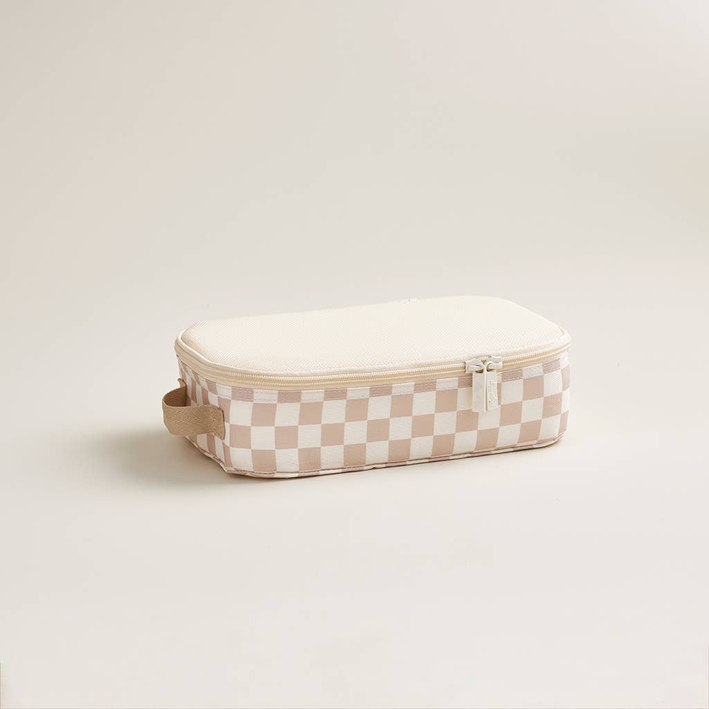 Taupe Checkerboard Packing Cubes