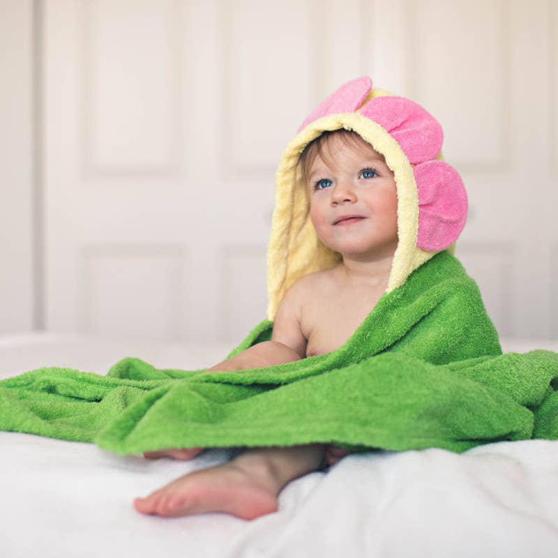 Personalized Hooded Towel - flower