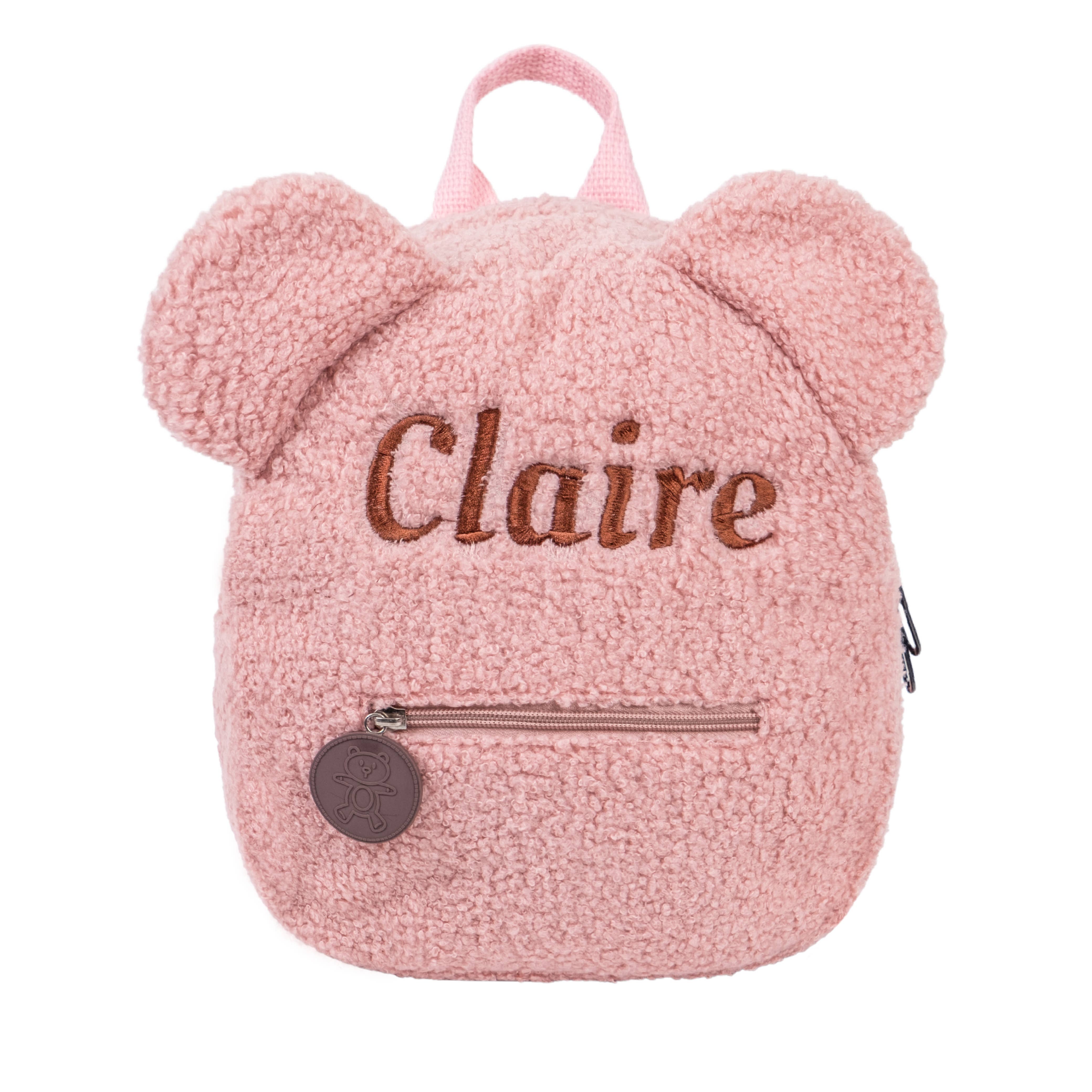 Personalized plush Backpack for Kids - pink