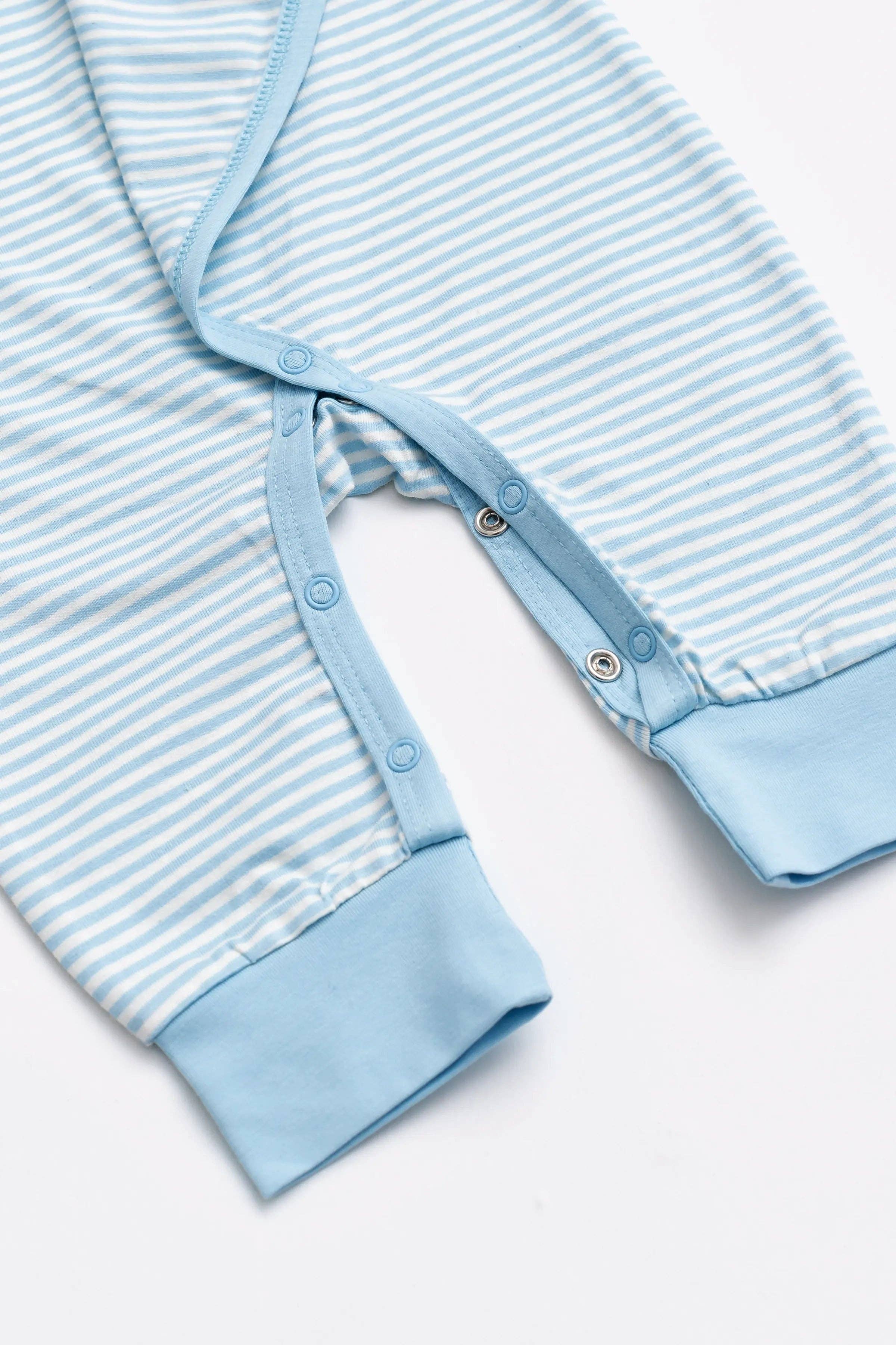 Kimono Tie One-Piece Light Blue French Stripe