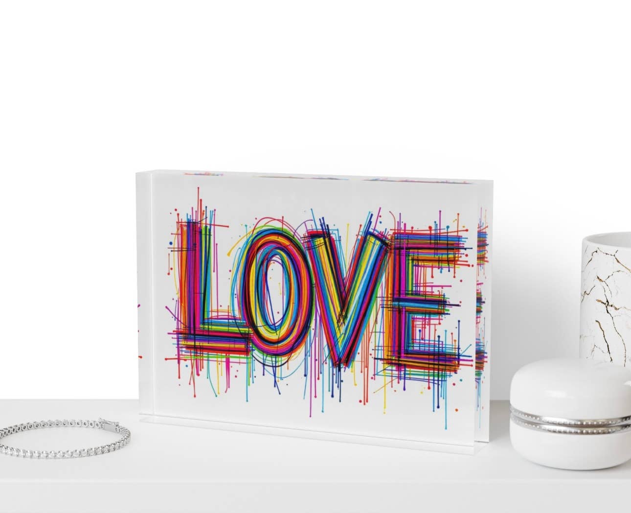 Love Crystal Block Decor  