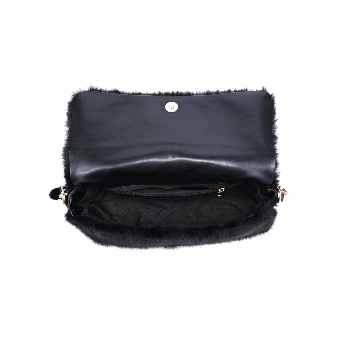 Plush baguette Shoulder Bag - black