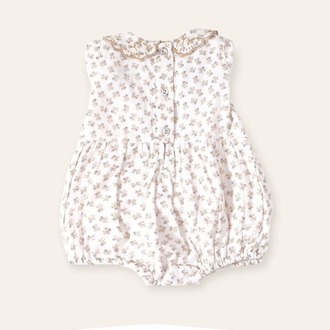 Olivia Ditsy Floral Baby Bubble Romper (Organic Muslin)