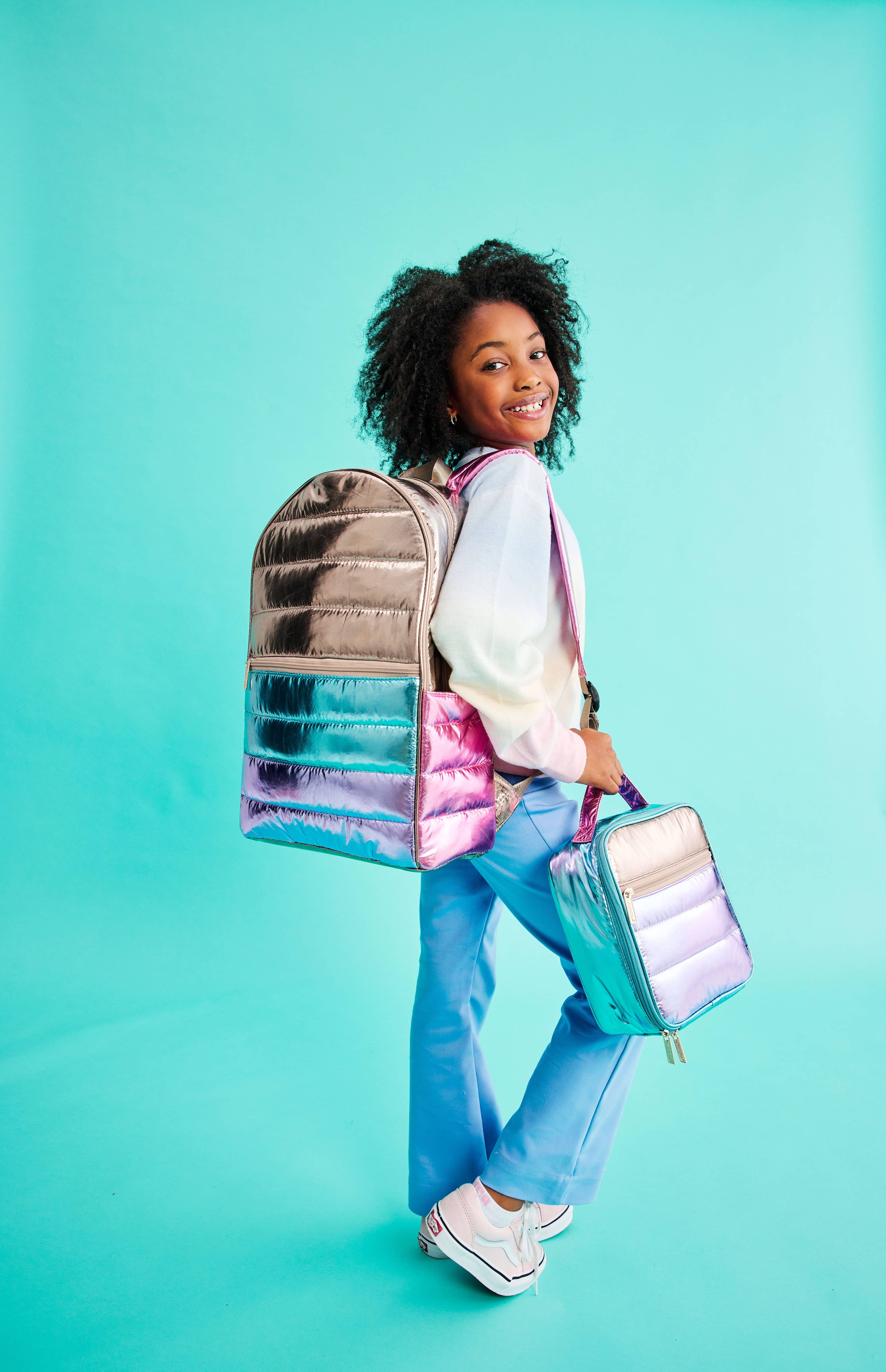 ICY COLOR BLOCK PUFFER LUNCH TOTE